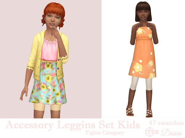 Sims 4 — Below The Knee Accessory Leggins Kids by Dissia — Accessory leggins in two lengths - above and below the knee