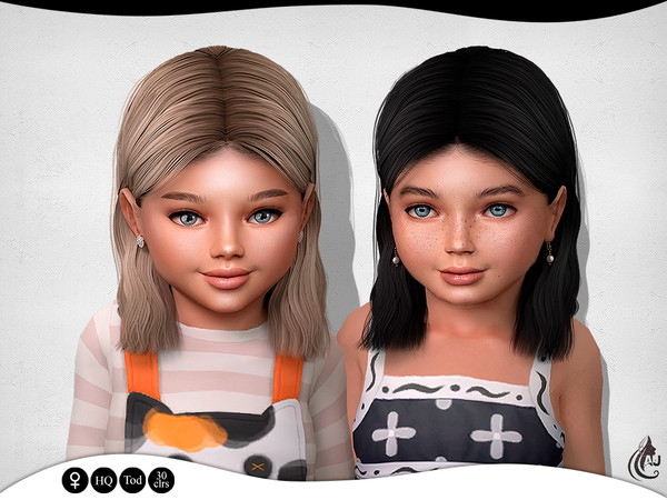 Sims 4 — Yuki - hairstyle (toddlers) by Aurum — Yuki - long straight hair in 30 swatches for toddlers by Aurum for The