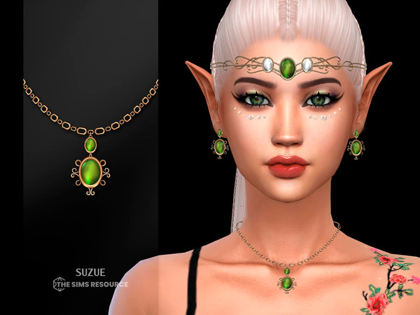 Sims 4 — Fantasy Necklace by Suzue — New Mesh (Suzue)