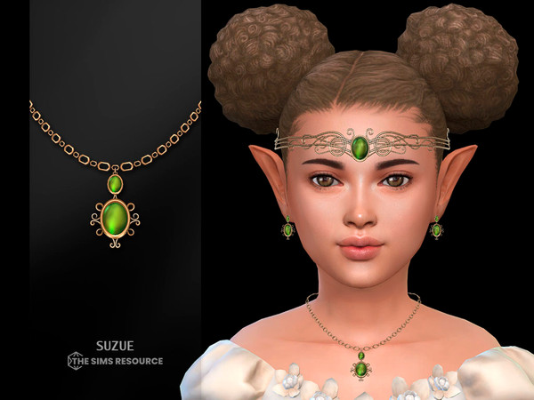 Sims 4 — Fantasy Necklace Child by Suzue — New Mesh (Suzue)