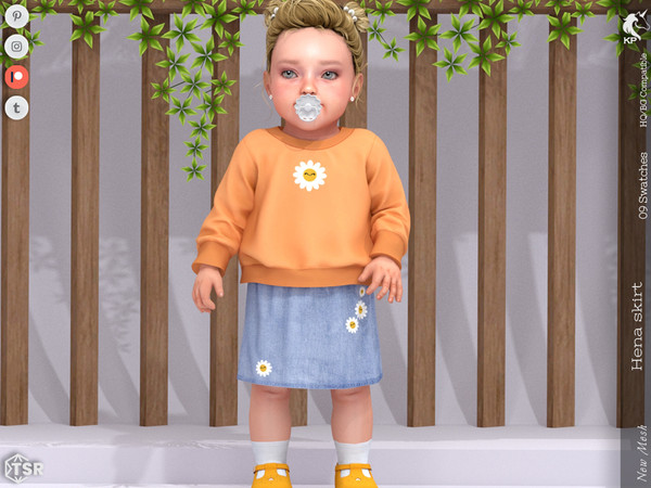 Sims 4 — Hena skirt- Infant by KaTPurpura — Short denim skirt for girls