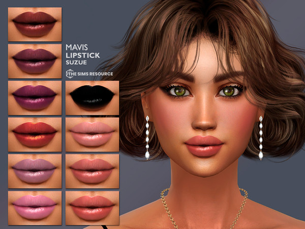 Sims 4 — Mavis Lipstick N100 by Suzue — 14 Swatches