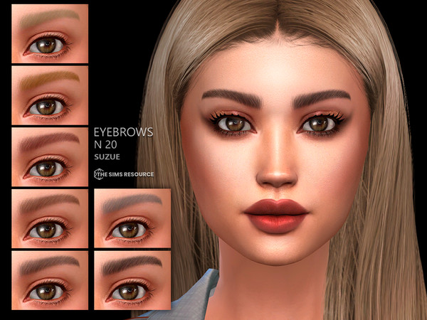 Sims 4 — Eyebrow N20 by Suzue — 9 Swatches