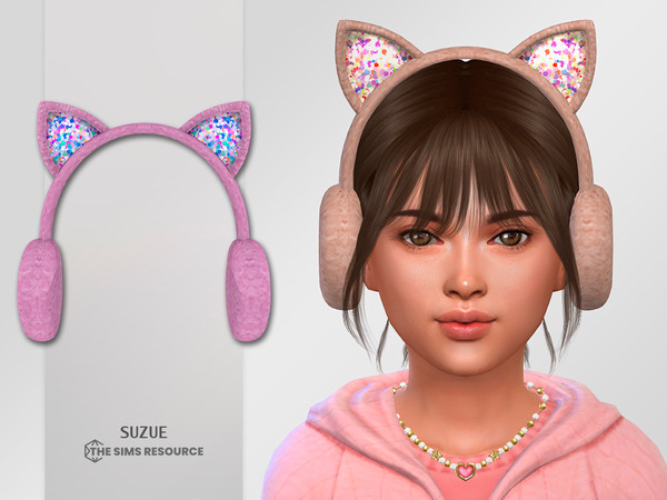 Sims 4 — Cat Earmuffs Child by Suzue — New Mesh (Suzue)