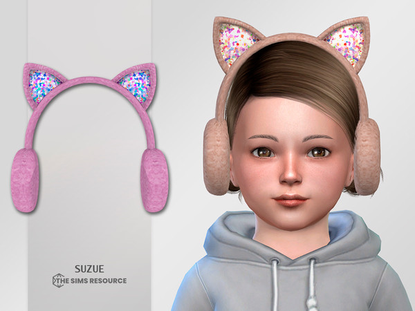 Sims 4 — Cat Earmuffs Toddler by Suzue — New Mesh (Suzue)