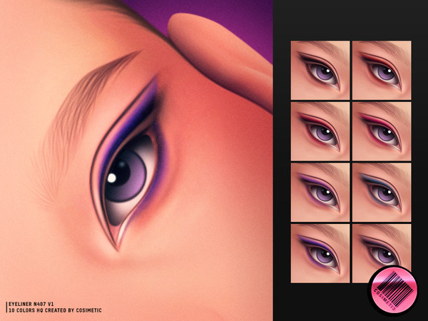 Sims 4 — Eyeliner N407 V1 by cosimetic — - Female