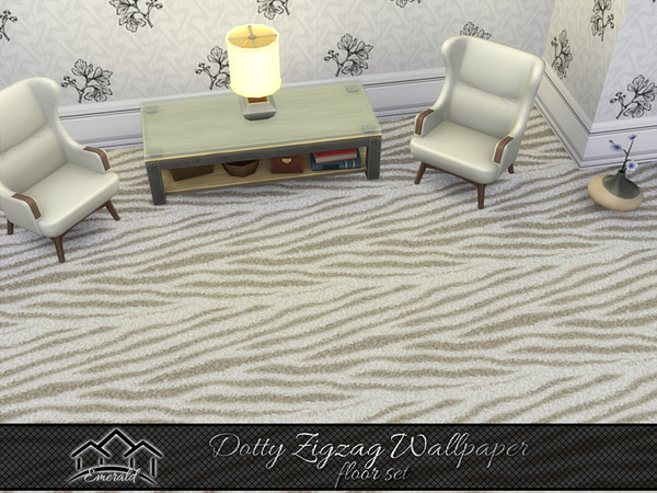 Sims 4 — Dotty Zigzag Wallpaper floor 1 by Emerald — Create a stress free environment you will enjoy everyday with dotty
