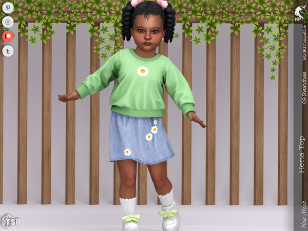 Sims 4 — Hena Top- Toddler by KaTPurpura — Long-sleeved sweater top for girls