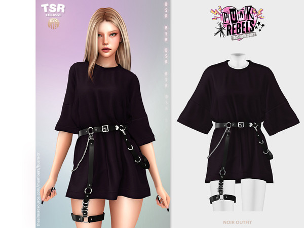 Sims 4 — NOIR OUTFIT BD1535 by busra-tr — 25 colors Adult, Elder, Teen, Young Adult