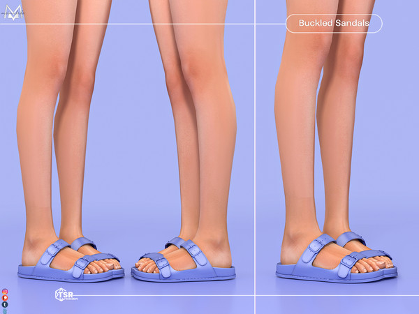 Sims 4 — Buckled Sandals S554 (Female) by Mermalade — New Mesh
