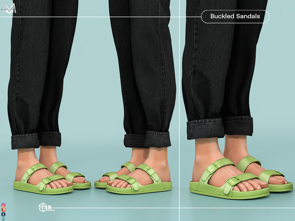 Sims 4 — Buckled Sandals S555 (Male) by Mermalade — New Mesh