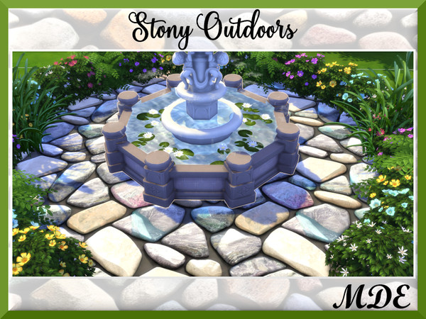 Sims 4 — MDE-StonyOutdoors-07.package by MDE — 7 different stony terrain paints for your patios, gardens.