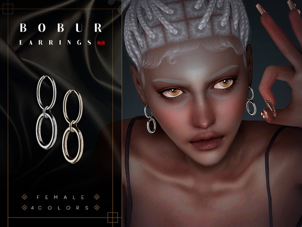 Sims 4 — Chain Earrings by Bobur2 — Dangling Chain Earrings for female 4 colors I hope you like it