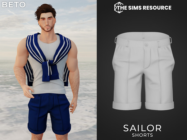 Sims 4 — Sailor (Shorts) by Beto_ae0 — Perfect men's sailor outfit for summer, enjoy it