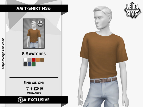 Sims 4 — AM T-SHIRT N36 by David_Mtv2 — For teen to elder;