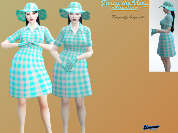 Sims 4 — Vichydress.package by SimmerClara — This tea Party dress is perfect for any formal occasion this summer. It