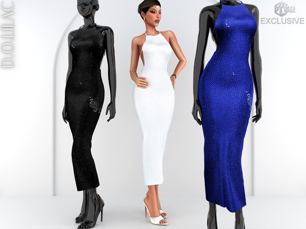 Sims 4 — Open Back Sequined Maxi Dress DO0859 by DOLilac — Custom thumbnail