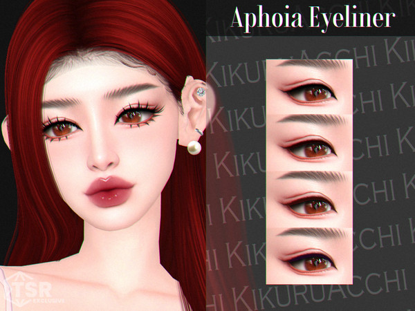 Sims 4 — Aphoia Eyeliner by Kikuruacchi — - It is suitable for Female and Male. ( Teen to Elder ) - 4 swatches - HQ