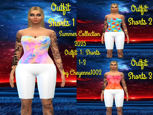 Sims 4 — Summer Collection 2025 Set 1: Clothing Set 1:  Outfit by Cheyenne1002 — Outfit: Includes 3 parts; top (3