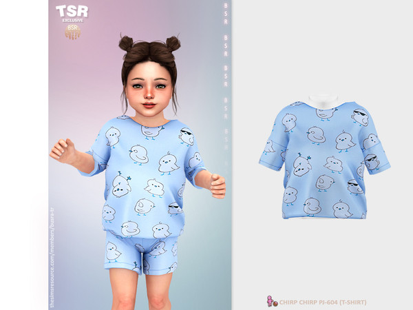 Sims 4 — ToddlerF - CHIRP CHIRP PJ-604 (T-SHIRT) BD1540 by busra-tr — 10 colors Toddler