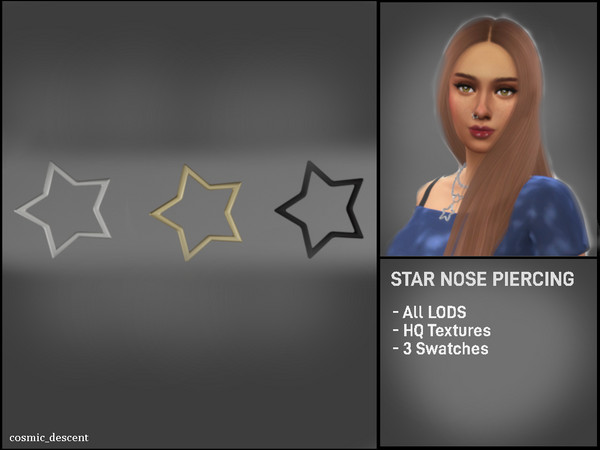 Sims 4 — Star Nose Piercing by cosmic_descent — Star Nose Piercing