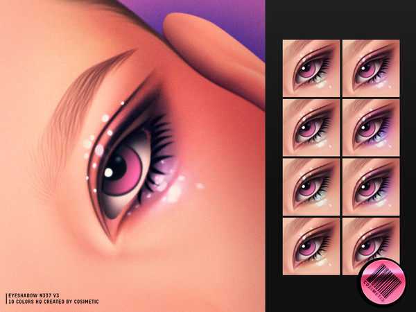 Sims 4 — Glitter Eyeshadow N337 V3 by cosimetic — - Female