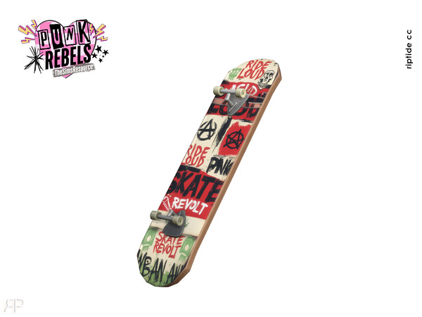 Sims 4 — Riptide CC Anarchy Room Set Street Burn Skateboard by Riptidecc — Loud, gritty, and unapologetic Anarchy Room