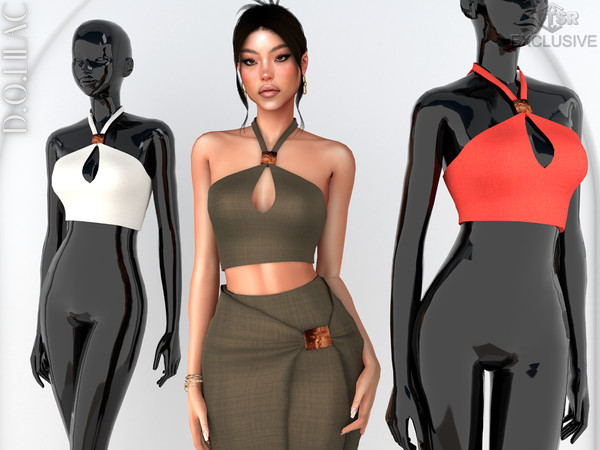 Sims 4 — Halter Tie Neck Blouse DO0865 by DOLilac — Custom thumbnail