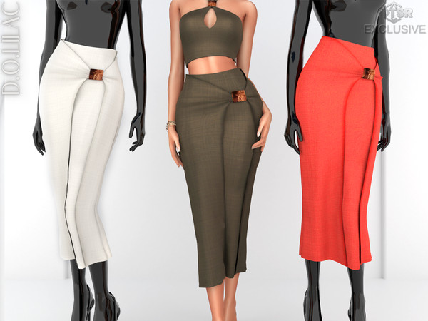 Sims 4 — Knotted Midi Skirt DO0866 by DOLilac — Custom thumbnail