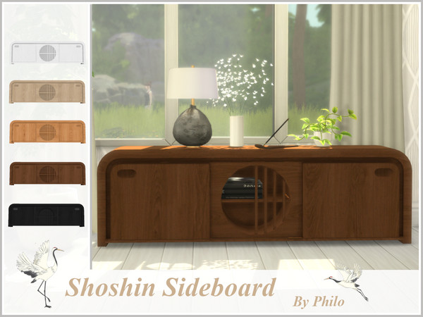 Sims 4 — Philo_Shoshin_Sideboard by philo — This is the 2nd part of a lovely bedroom set in Japandi style. This set