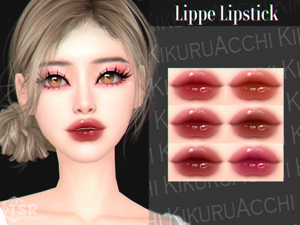 Sims 4 — Lippe Lipstick by Kikuruacchi — - It is suitable for Female and Male. ( Teen to Elder ) - 6 swatches - HQ