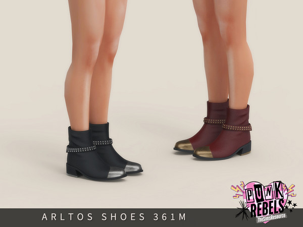 Sims 4 — Punk Rebels - Punk Boots Male by Arltos — 7 colors.
