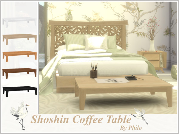Sims 4 — Philo_Shoshin CoffeeTable by philo — This is the 2nd part of a lovely bedroom set in Japandi style. This set