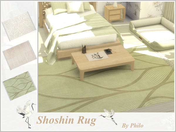 Sims 4 — Philo_Shoshi Rug by philo — This is the 2nd part of a lovely bedroom set in Japandi style. This set includes: