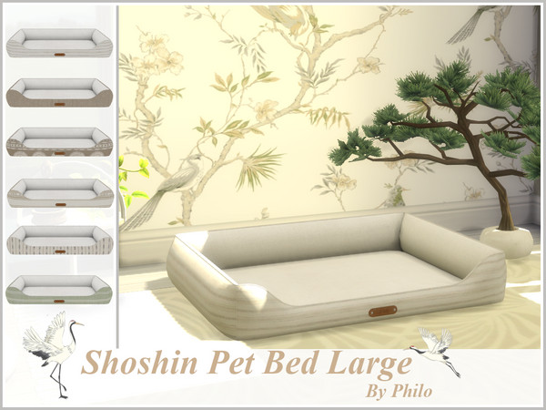 Sims 4 — Philo_Shoshin Pet Bed Large by philo — This is the 2nd part of a lovely bedroom set in Japandi style. This set
