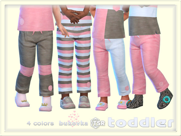 Sims 4 — Pants Pastel by bukovka — Cute toddler pants for girls only, in 4 color options. All cards have been modified.