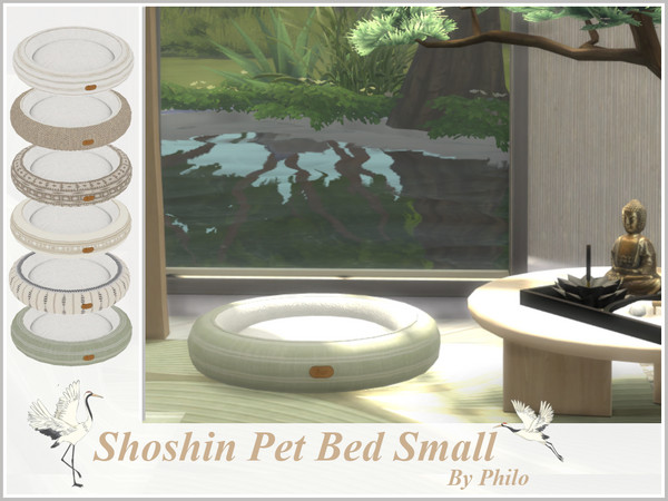 Sims 4 — Philo_Shoshin Pet Bed Small by philo — This is the 2nd part of a lovely bedroom set in Japandi style. This set