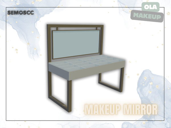 Sims 4 — [SCC] Ola Makeup Table -Glass part by semoscc — Makeup table with mirror and extra glass part + few makeup items