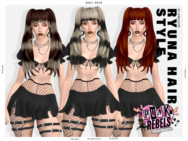 Sims 4 — LeahLillith_NaliHairstyleOmbre_01_MM.package by Leah_Lillith — There is optional recolor (color wheel) which can