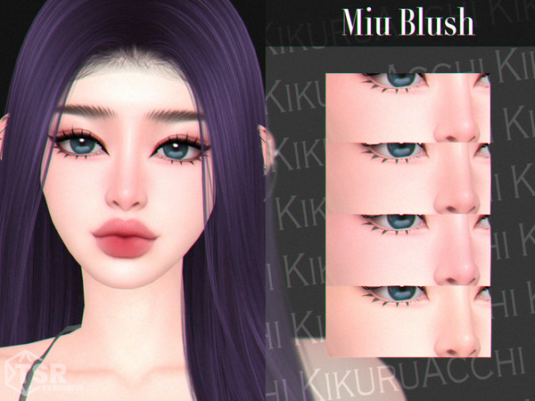 Sims 4 — Miu Blush by Kikuruacchi — - It is suitable for Female and Male. ( Teen to Elder ) - 4 swatches - HQ Compatible