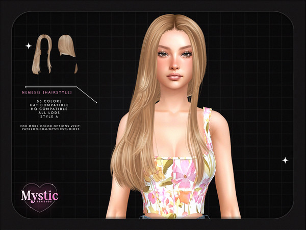 Sims 4 — Nemesis (Hairstyle) - Style A by Ursidxe — Female