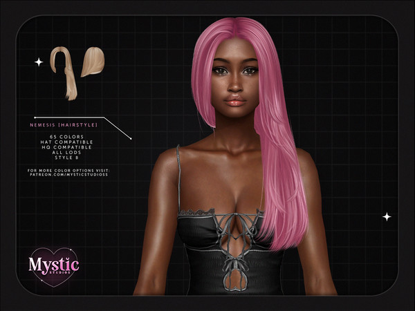 Sims 4 — Nemesis (Hairstyle) - Style B by Ursidxe — Female