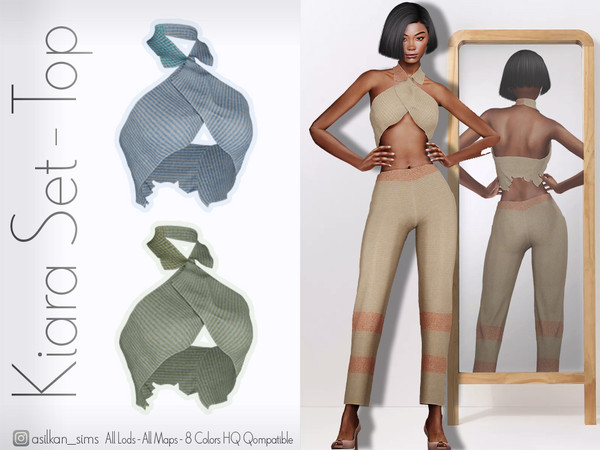 Sims 4 — Kiara Set - Top- ACN 640 by Asilkan — - 8 Colors