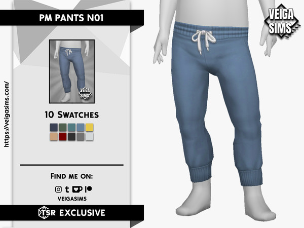 Sims 4 — PM PANTS N01 by David_Mtv2 — New mesh;