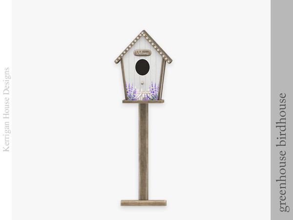 Sims 4 — Greenhouse Birdhouse by kerriganhouse — A cute set of garden decor, perfect for sims with a green thumb.
