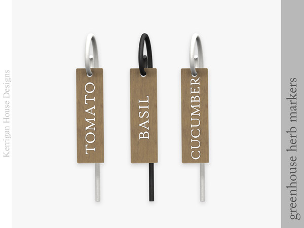 Sims 4 — Greenhouse Herb Marker Signs by kerriganhouse — A cute set of garden decor, perfect for sims with a green thumb.