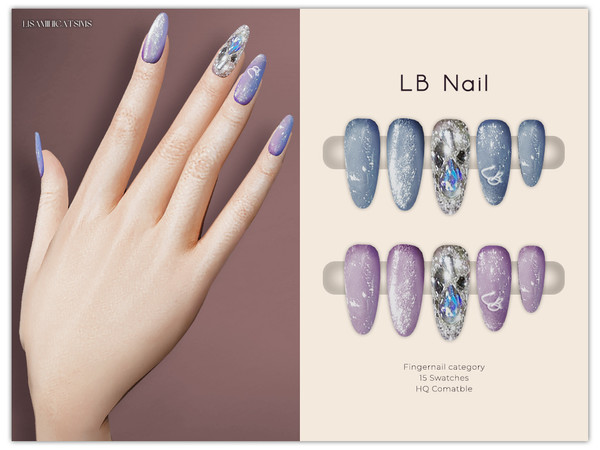 Sims 4 — [LookBuilder] LB Nail by VELYSEA — -Fingernail category -HQ comatble -15 swatches