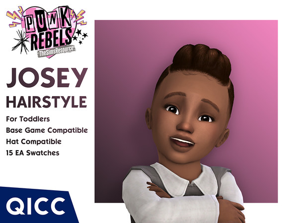 Sims 4 — Punk Rebels - Josey Hair by qicc — A coily undercut braid hairstyle. - Maxis Match