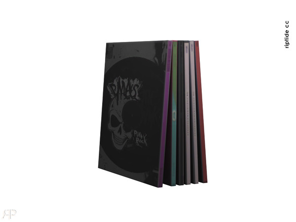 Sims 4 — Riptide CC Punk Revival Studio Anarchy Organized Vinyl Collection by Riptidecc — Infuse your Sims room with the