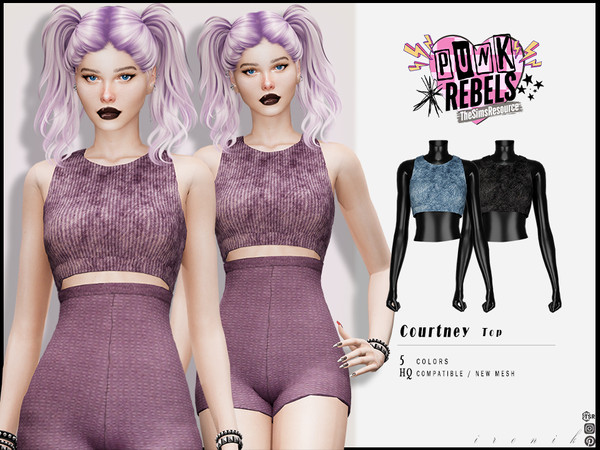 Sims 4 — [PunkRebels] Courtney SET - Top by _ironik_ — -5 Colors